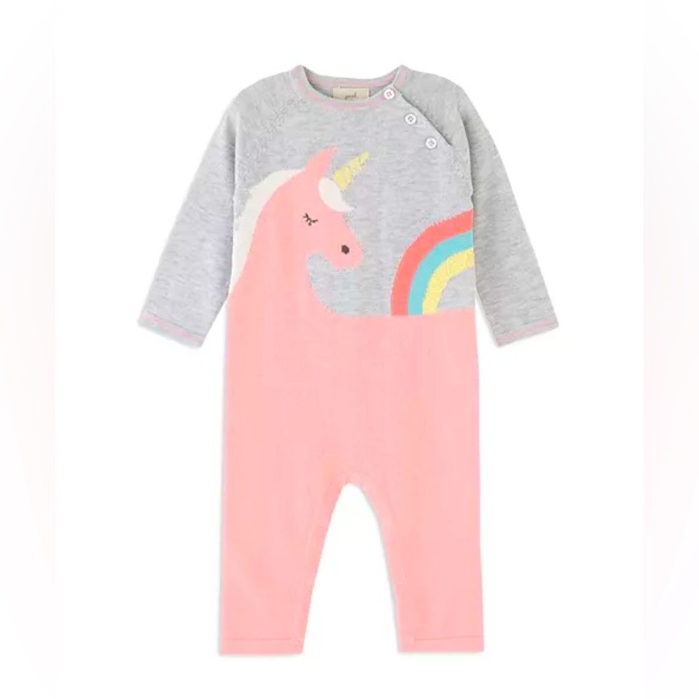 Peek Kids Girls' Cordelia Unicorn Sweater Coveralls - 9-12 Months . NWT